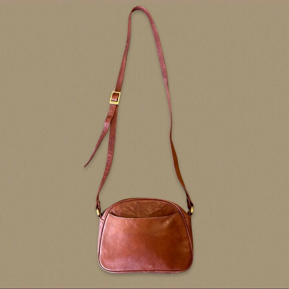 Visconti Cognac Mini Leather Crossbody Bag